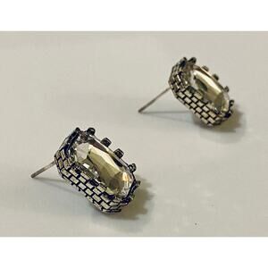 Rhinestone Earrings in Silver Setting